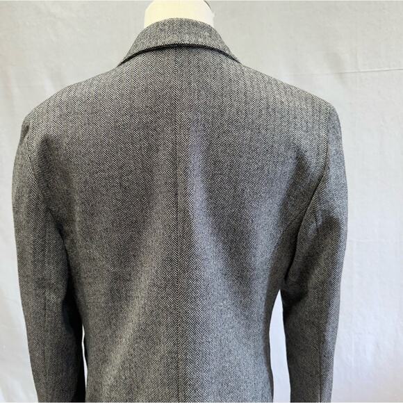 Lafayette 148 black/cream herringbone wool stretch one button blazer size 8 - Picture 10 of 14